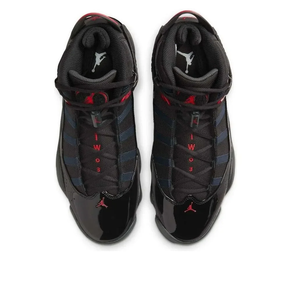 Jordan 6 Rings Black Anthracite Fire Red Shoes 322992-026 Men's Size 8.5